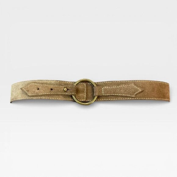 Vintage GAP Suede O-Ring Statement Belt M Boho Western Unique Made in England